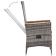Afuera Living 3 Piece Poly Rattan Small Garden Lounge Set in Gray