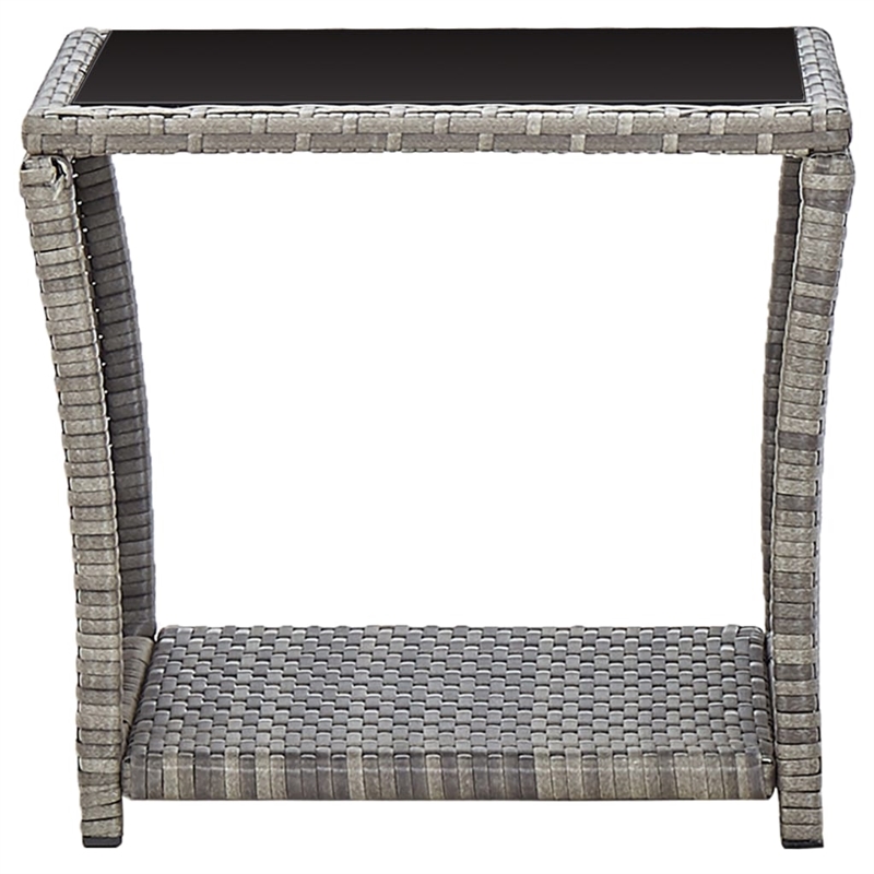 Afuera Living 3 Piece Poly Rattan Small Garden Lounge Set in Gray