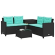 Afuera Living Contemporary Durable Poly Rattan Sofa in Black