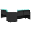Afuera Living Contemporary Durable Poly Rattan Sofa in Black