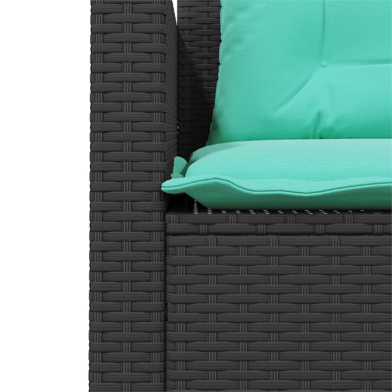 Afuera Living Contemporary Durable Poly Rattan Sofa in Black