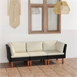 Afuera Living Contemporary Synthetic Poly Rattan Sofa in Black