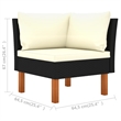 Afuera Living Contemporary Synthetic Poly Rattan Sofa in Black