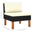 Afuera Living Contemporary Synthetic Poly Rattan Sofa in Black