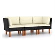 Afuera Living Contemporary Synthetic Poly Rattan Sofa in Black