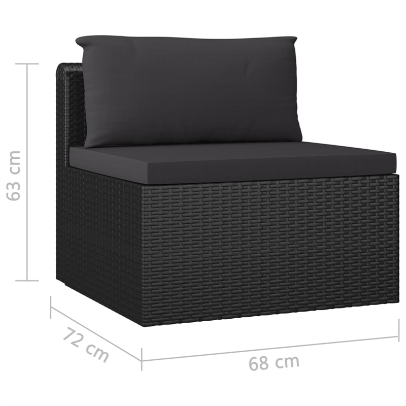 Afuera Living 11 Piece Poly Rattan Large Garden Lounge Set in Black