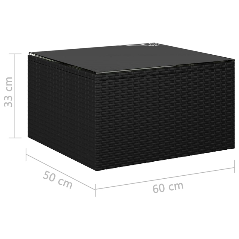 Afuera Living 11 Piece Poly Rattan Large Garden Lounge Set in Black