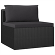 Afuera Living 11 Piece Poly Rattan Large Garden Lounge Set in Black