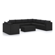 Afuera Living 11 Piece Poly Rattan Large Garden Lounge Set in Black