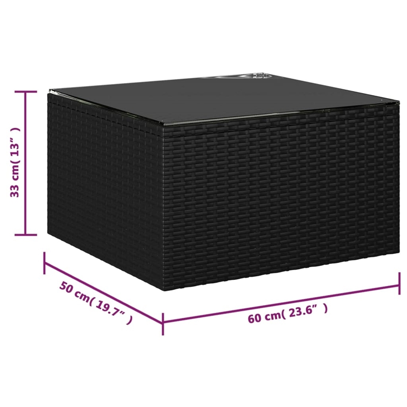 Afuera Living 10 Piece Poly Rattan Small Garden Lounge Set in Black
