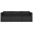 Afuera Living 10 Piece Poly Rattan Small Garden Lounge Set in Black