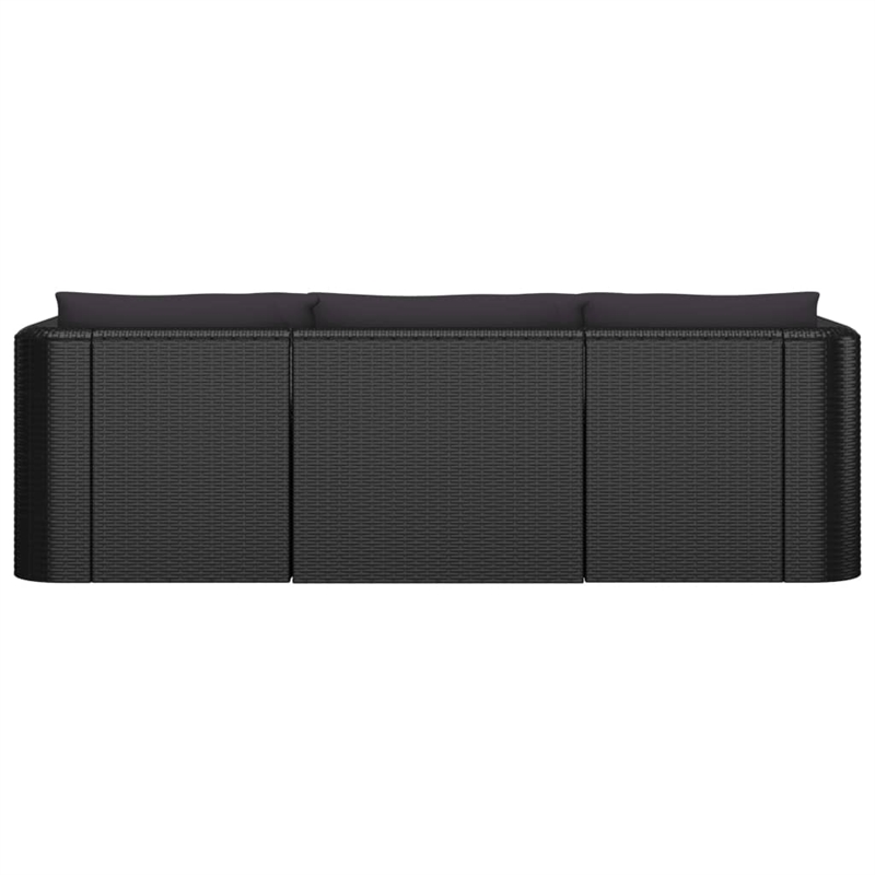 Afuera Living 10 Piece Poly Rattan Small Garden Lounge Set in Black