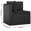 Afuera Living 10 Piece Poly Rattan Small Garden Lounge Set in Black