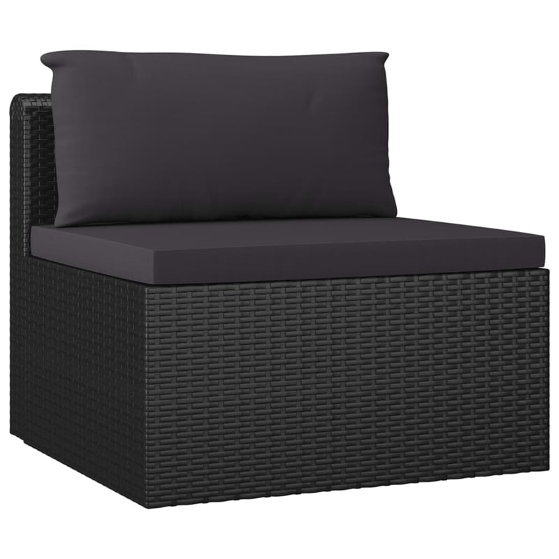 Afuera Living 7 Piece Poly Rattan Garden Lounge Set in Black