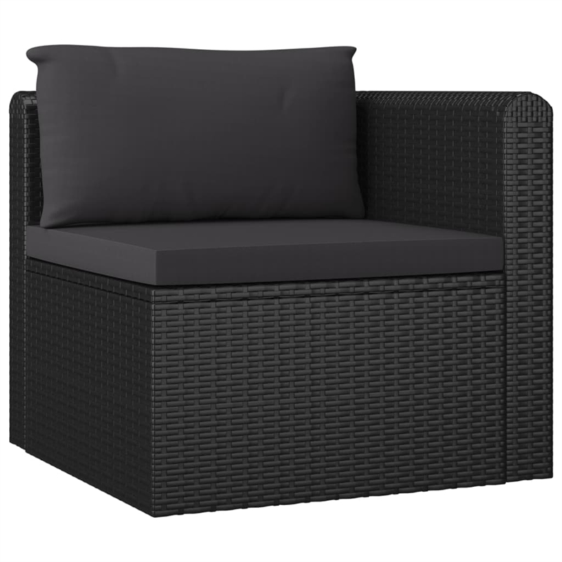 Afuera Living 7 Piece Poly Rattan Garden Lounge Set in Black