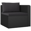 Afuera Living 7 Piece Poly Rattan Garden Lounge Set in Black