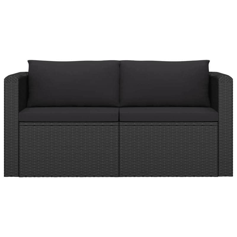 Afuera Living 7 Piece Poly Rattan Garden Lounge Set in Black