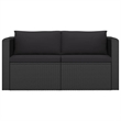 Afuera Living 7 Piece Poly Rattan Garden Lounge Set in Black
