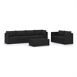 Afuera Living 7 Piece Poly Rattan Garden Lounge Set in Black