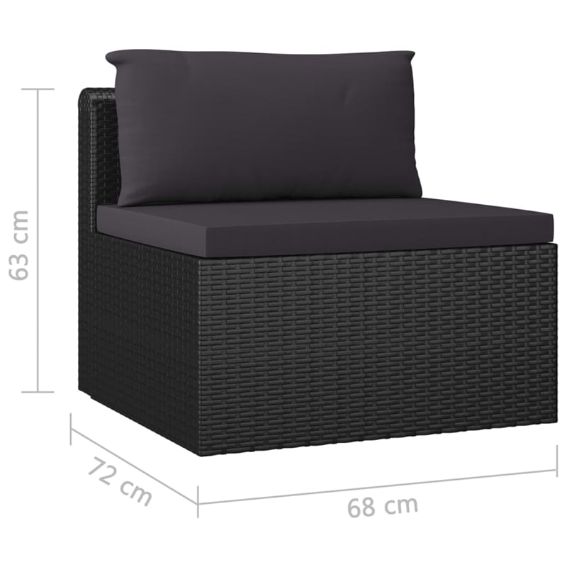 Afuera Living 9 Piece Poly Rattan Garden Lounge Set in Black