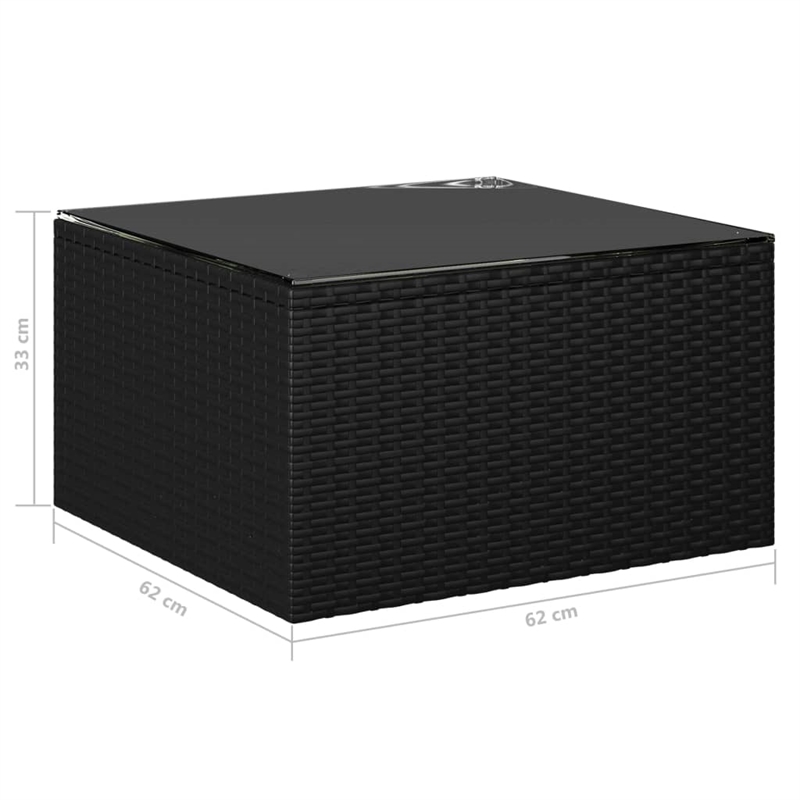 Afuera Living 9 Piece Poly Rattan Garden Lounge Set in Black