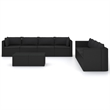 Afuera Living 9 Piece Poly Rattan Garden Lounge Set in Black