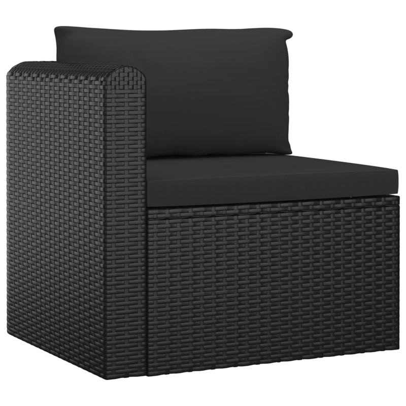 Afuera Living 9 Piece Poly Rattan Garden Lounge Set in Black