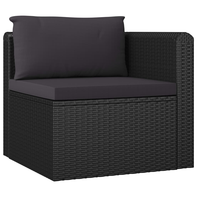 Afuera Living 9 Piece Poly Rattan Garden Lounge Set in Black