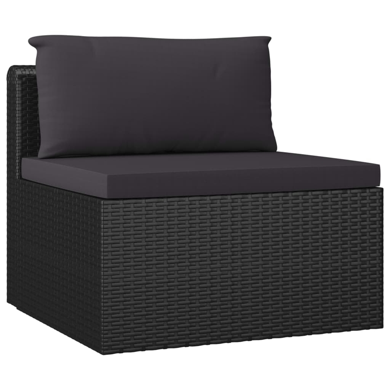 Afuera Living 9 Piece Poly Rattan Garden Lounge Set in Black