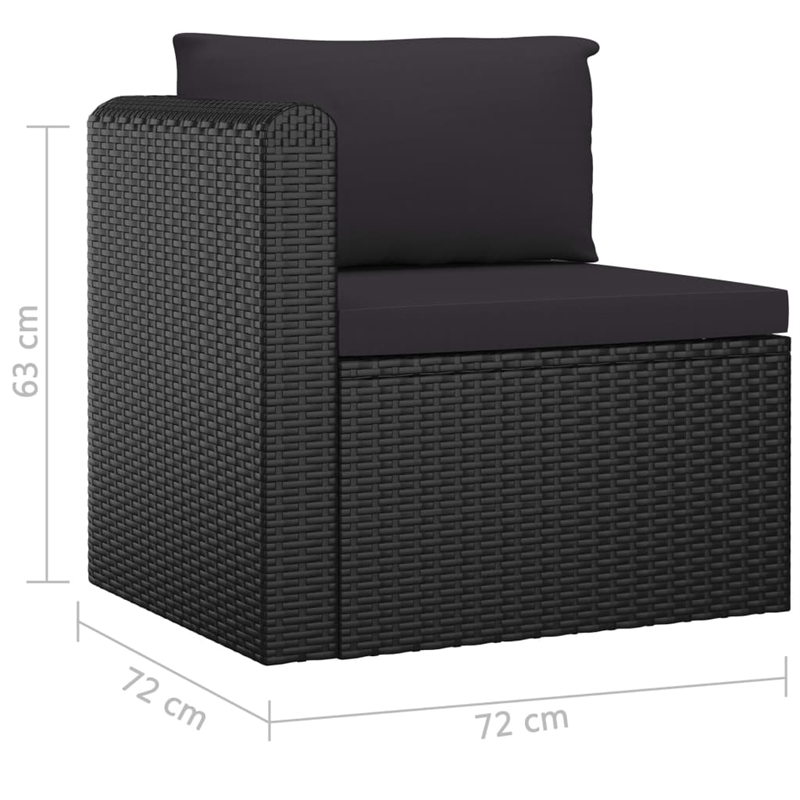 Afuera Living 9 Piece Poly Rattan Garden Lounge Set in Black
