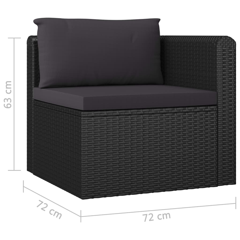 Afuera Living 9 Piece Poly Rattan Garden Lounge Set in Black