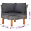 Afuera Living Contemporary 6 Piece Poly Rattan Garden Lounge Set in Gray