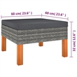 Afuera Living Contemporary 6 Piece Poly Rattan Garden Lounge Set in Gray