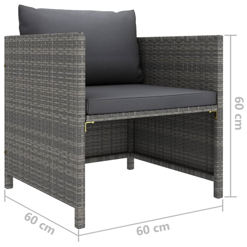 Afuera Living Contemporary 6 Piece Poly Rattan Garden Lounge Set