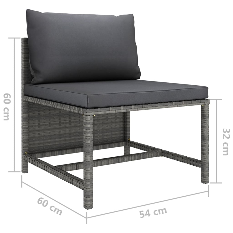 Afuera Living Contemporary 6 Piece Poly Rattan Garden Lounge Set
