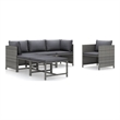 Afuera Living Contemporary 6 Piece Poly Rattan Garden Lounge Set