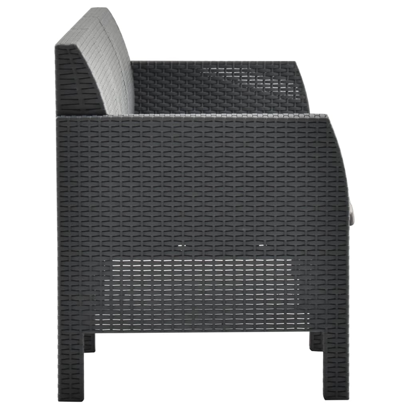 Afuera Living Contemporary Rattan Standard Sofa in Anthracite/Gray