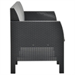 Afuera Living Contemporary Rattan Standard Sofa in Anthracite/Gray