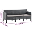 Afuera Living Contemporary Rattan Standard Sofa in Anthracite/Gray