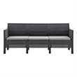 Afuera Living Contemporary Rattan Standard Sofa in Anthracite/Gray