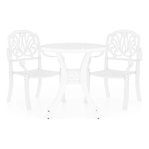 Afuera Living Contemporary 3 Piece Aluminum Medium Bistro Set in White
