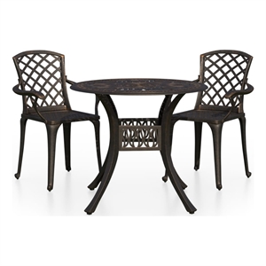 Afuera Living Contemporary Aluminum Medium Bistro Set in Brown