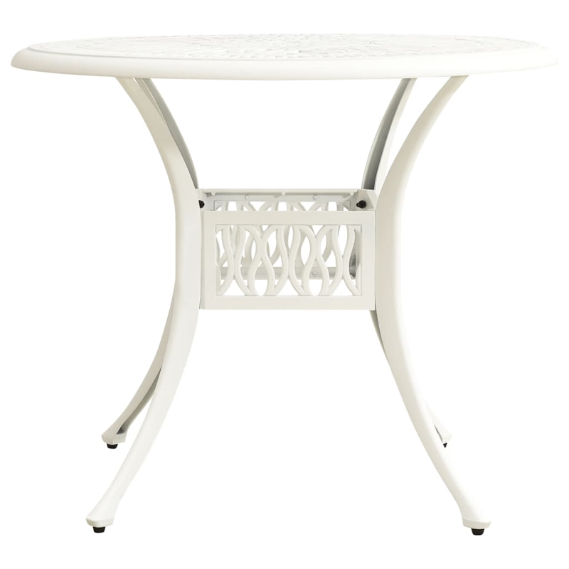 Afuera Living Contemporary 5 Piece Aluminum Bistro Set in White