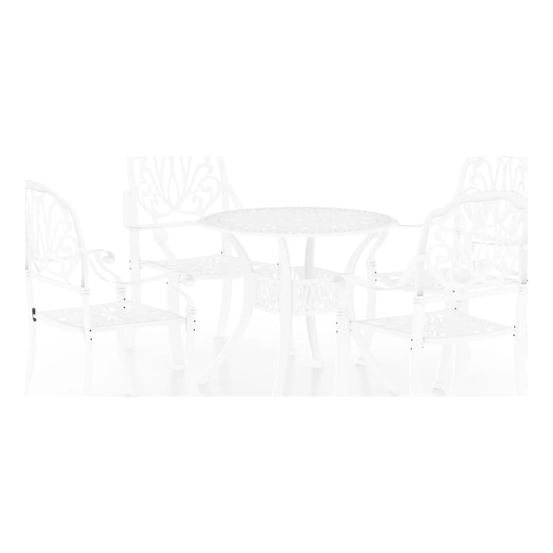 Afuera Living Contemporary 5 Piece Aluminum Bistro Set in White