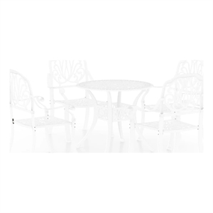 Afuera Living Contemporary 5 Piece Aluminum Bistro Set in White