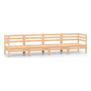 Afuera Living 4 Piece Wood Medium Garden Lounge Set in Natural