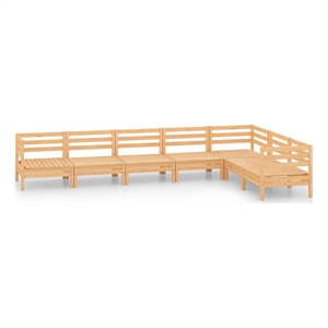 Afuera Living 7 Piece Wood Medium Garden Lounge Set in Natural
