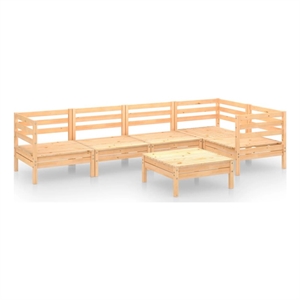 Afuera Living 6 Piece Wood Medium Garden Lounge Set in Natural