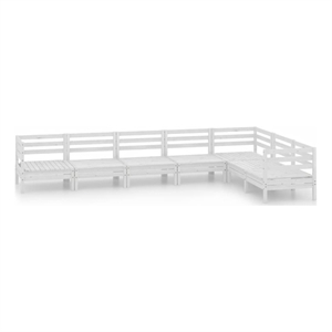 Afuera Living Contemporary 7 Piece Wood Garden Lounge Set in White