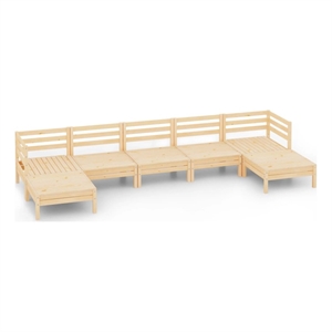 Afuera Living Contemporary 7 Piece Wood Garden Lounge Set in Natural